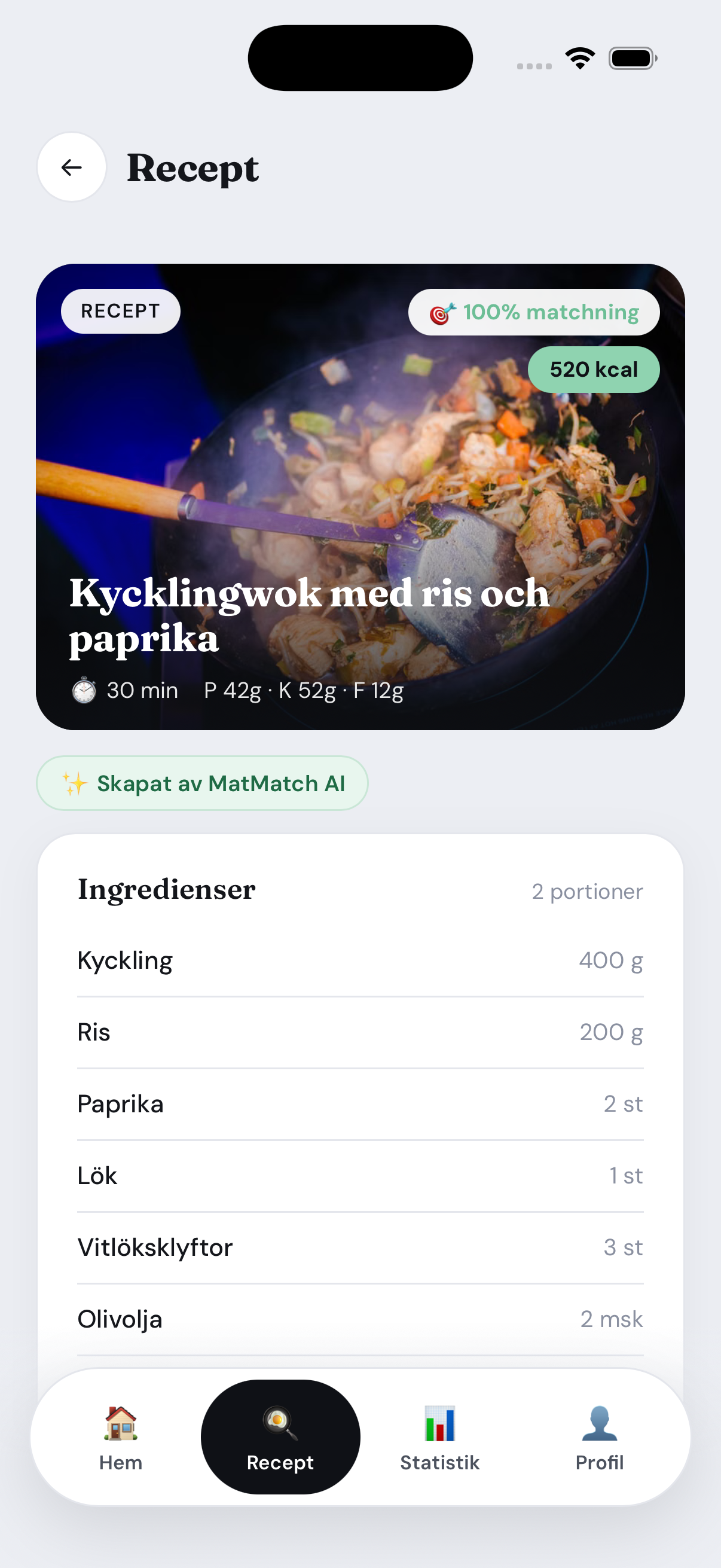Ett AI-genererat recept